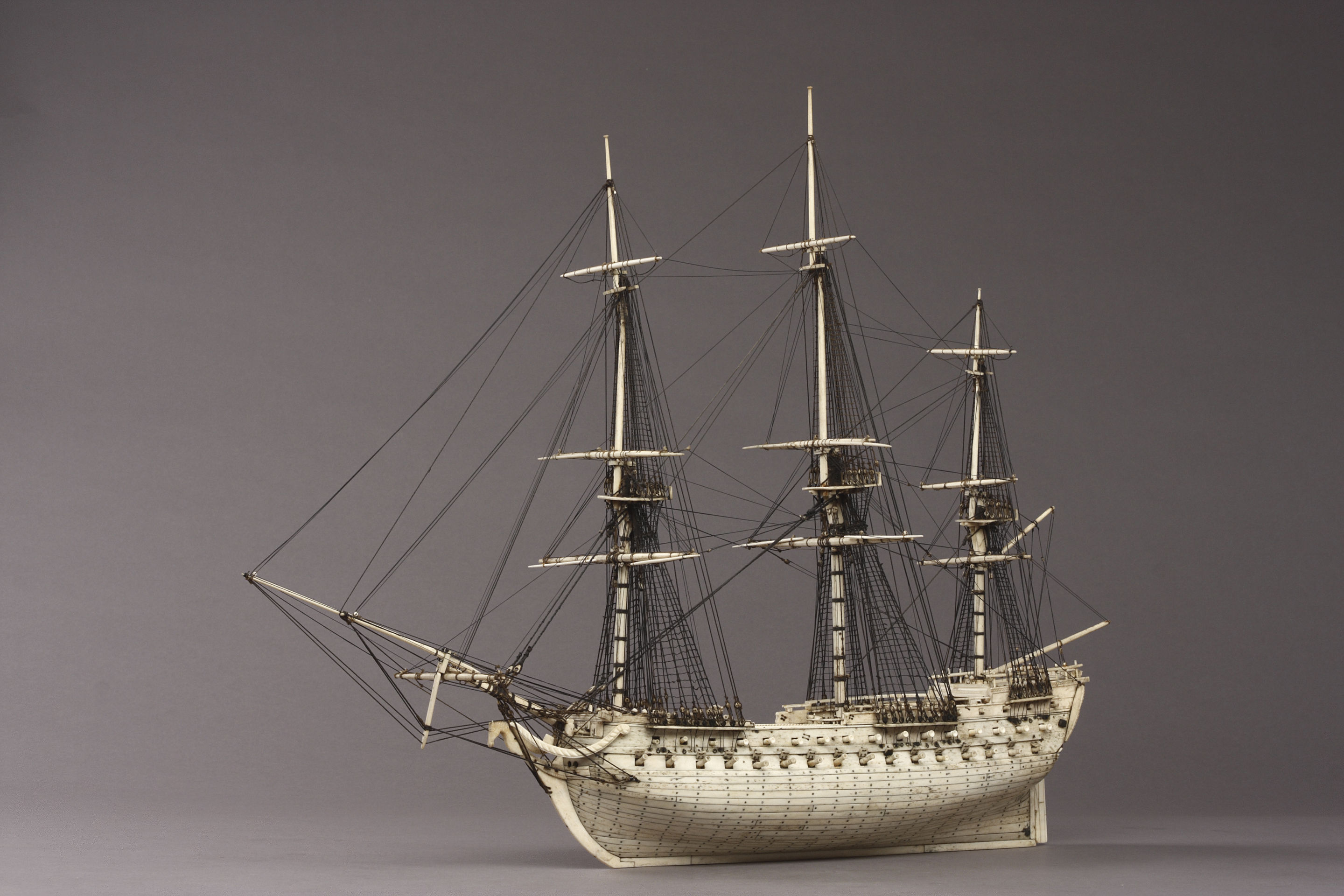 Napoleonic Prisoner of War Bone Model of a 78 Gun Ship
